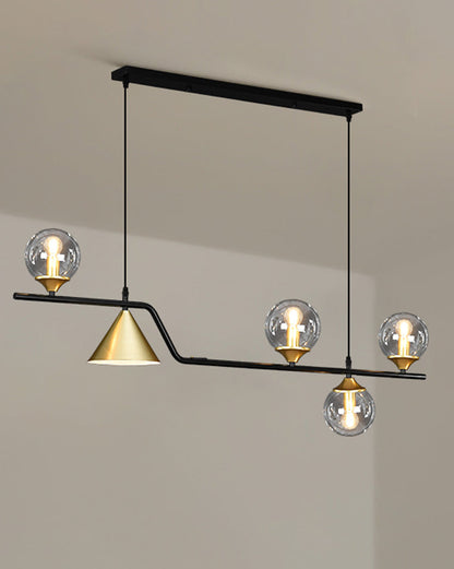 Linear Glass Globe Chandelier
