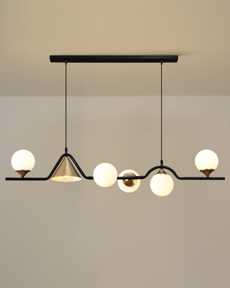 Linear Glass Globe Chandelier