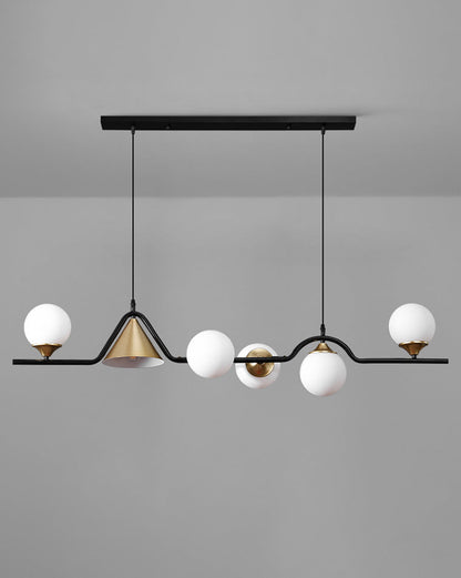 Linear Glass Globe Chandelier