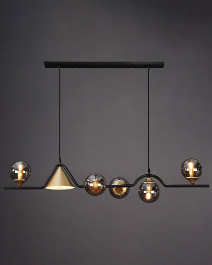 Linear Glass Globe Chandelier