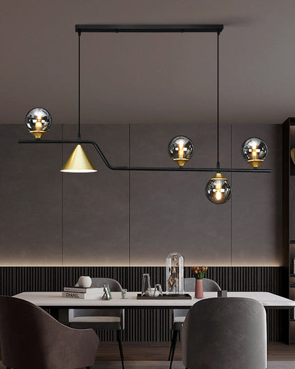 Linear Glass Globe Chandelier