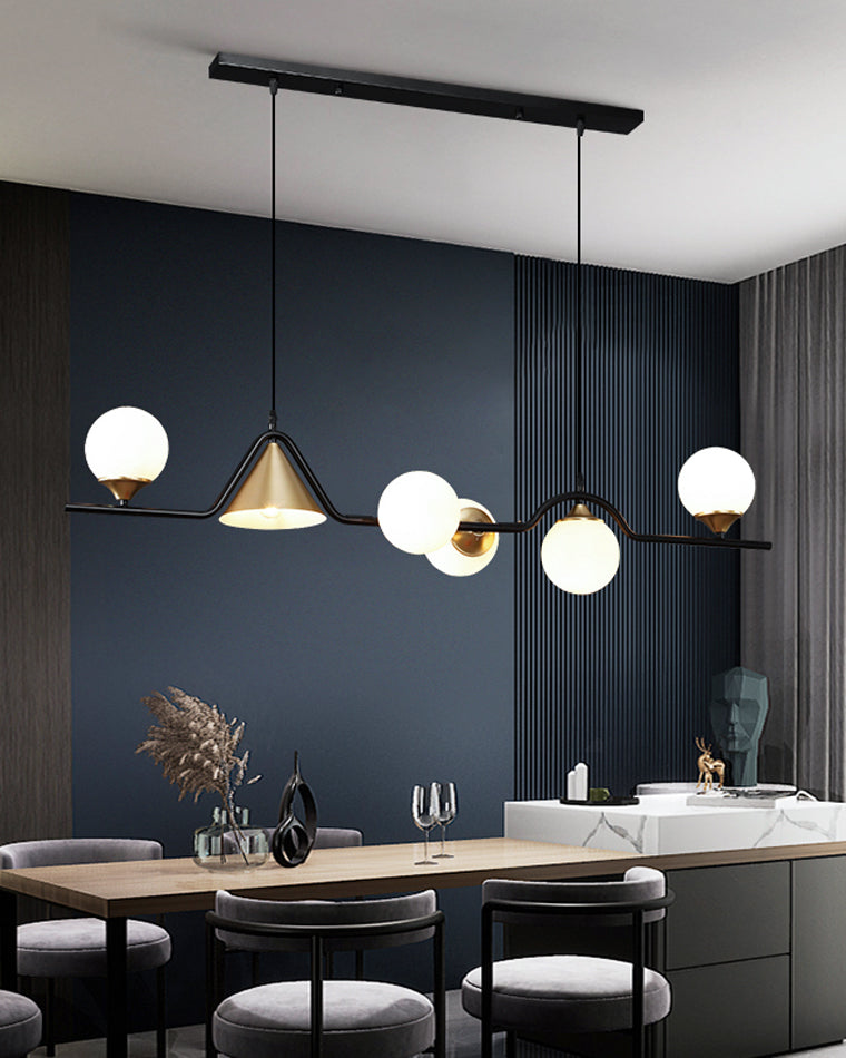 Linear Glass Globe Chandelier