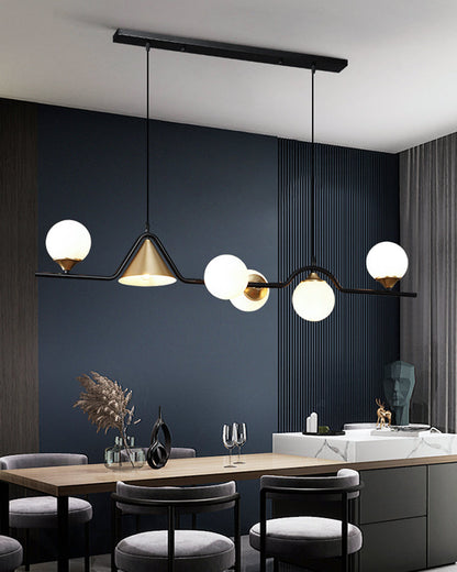 Linear Glass Globe Chandelier