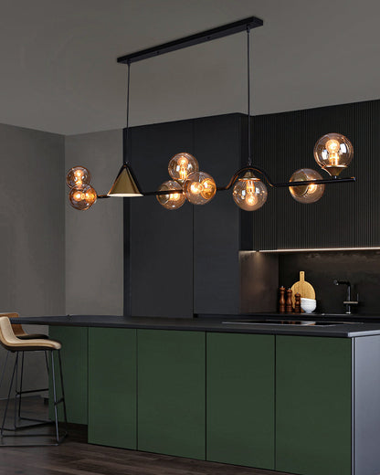 Linear Glass Globe Chandelier