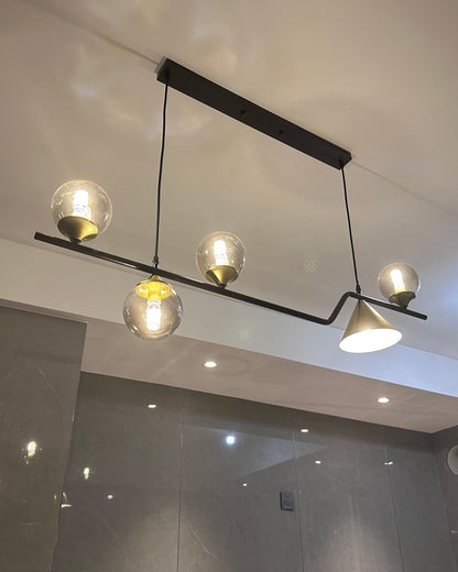 Linear Glass Globe Chandelier
