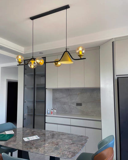 Linear Glass Globe Chandelier