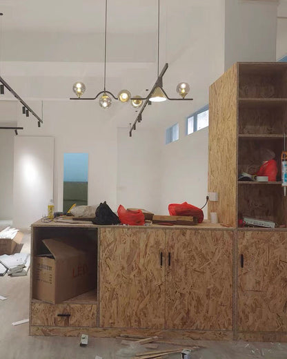 Linear Glass Globe Chandelier