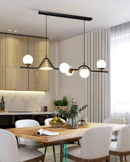 Linear Glass Globe Chandelier