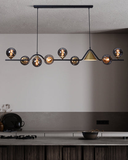 Linear Glass Globe Chandelier
