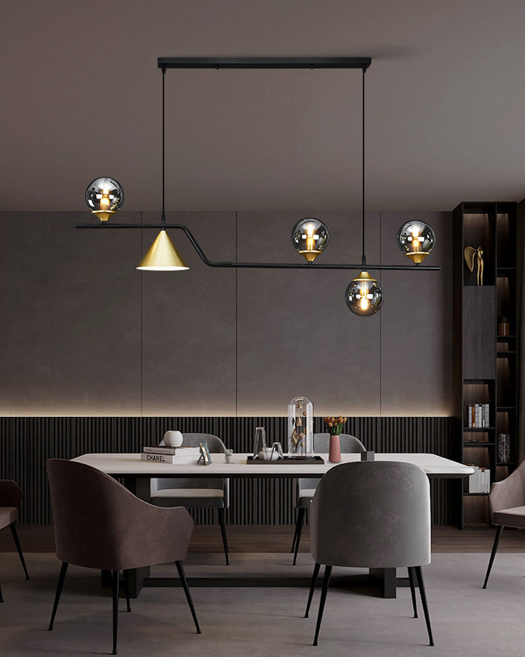 Linear Glass Globe Chandelier