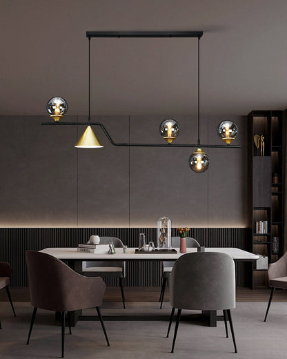 Linear Glass Globe Chandelier