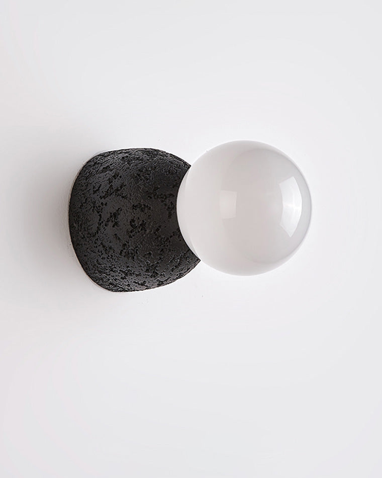Spherical Glass and Concrete Wall Light