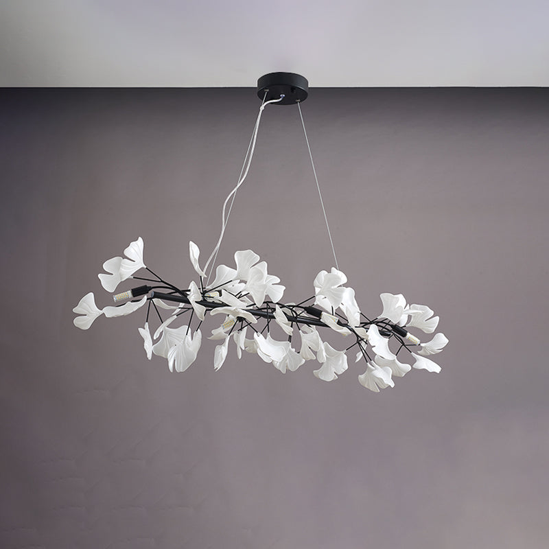 Linear Chandelier Sparkle Leaves