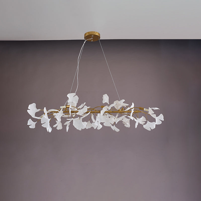 Linear Chandelier Sparkle Leaves