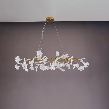 Linear Chandelier Sparkle Leaves