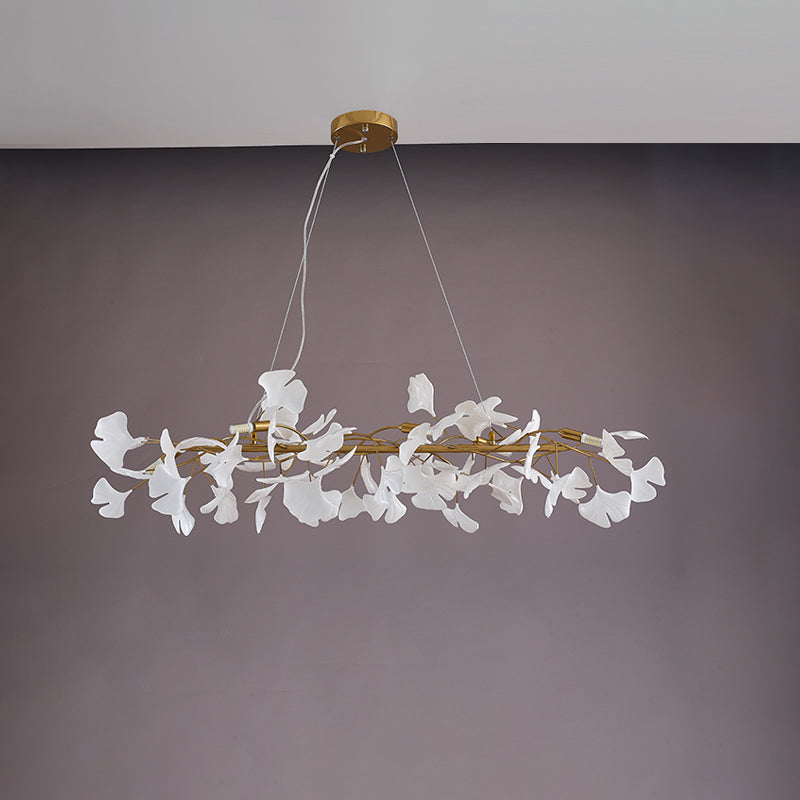 Linear Chandelier Sparkle Leaves