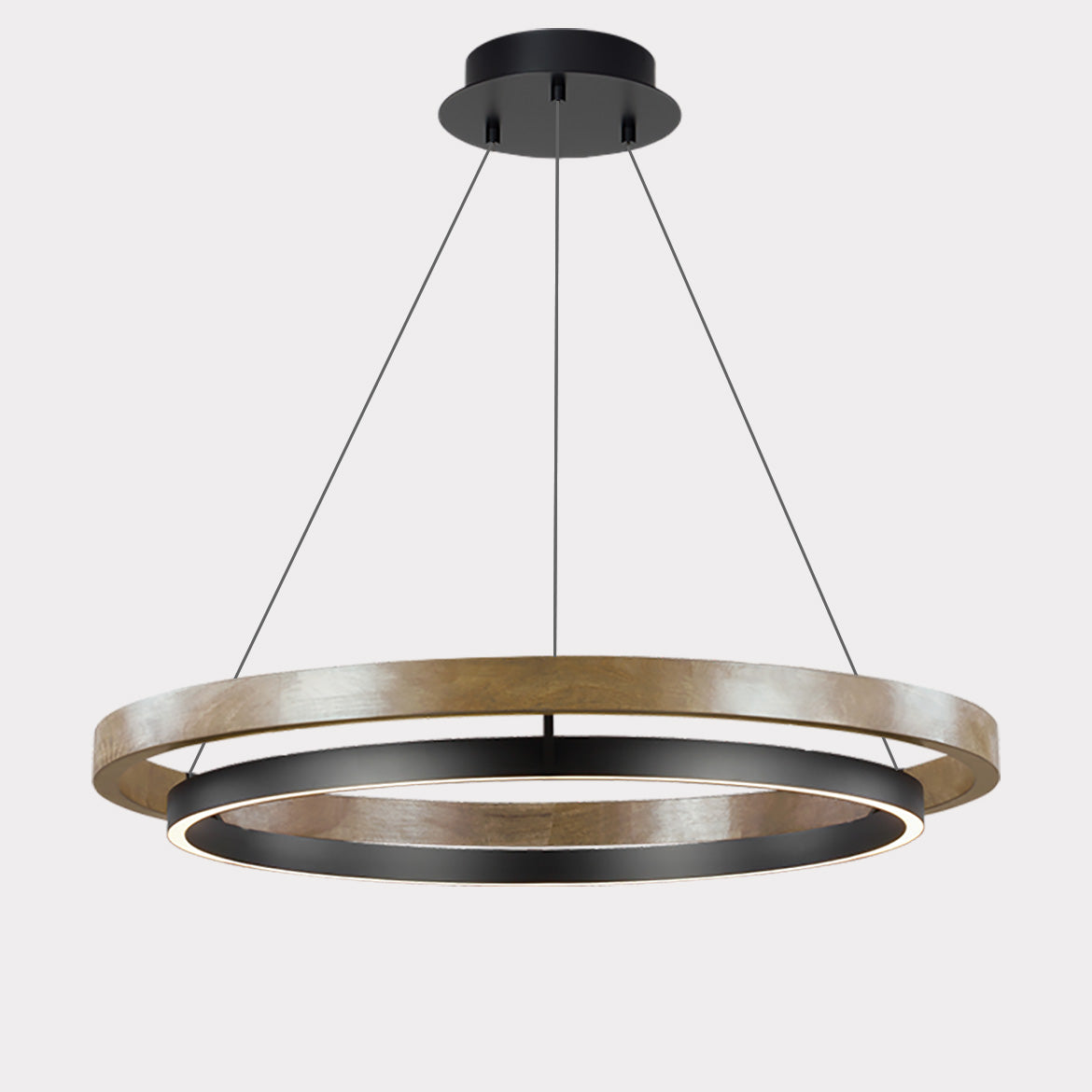Circular Chandelier - Oak Light
