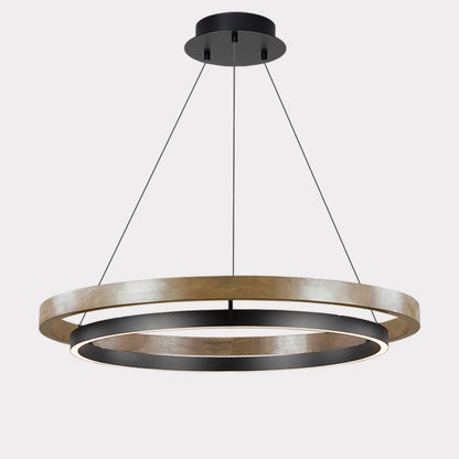 Circular Chandelier - Oak Light