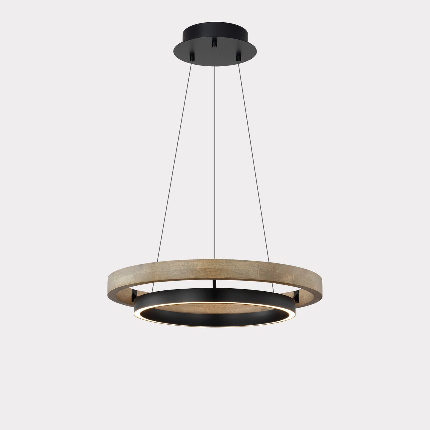 Circular Chandelier - Oak Light