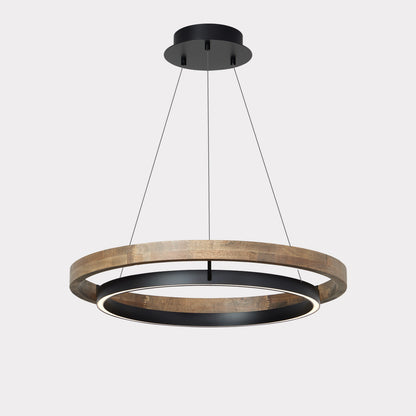Circular Chandelier - Oak Light