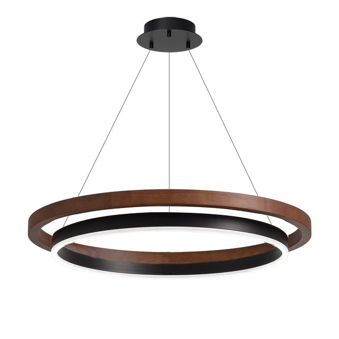 Circular Chandelier - Oak Light