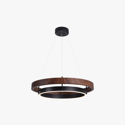 Circular Chandelier - Oak Light