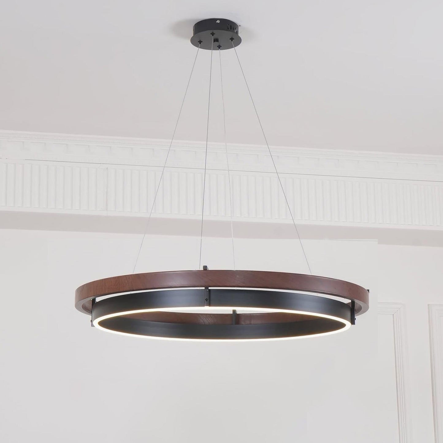 Circular Chandelier - Oak Light