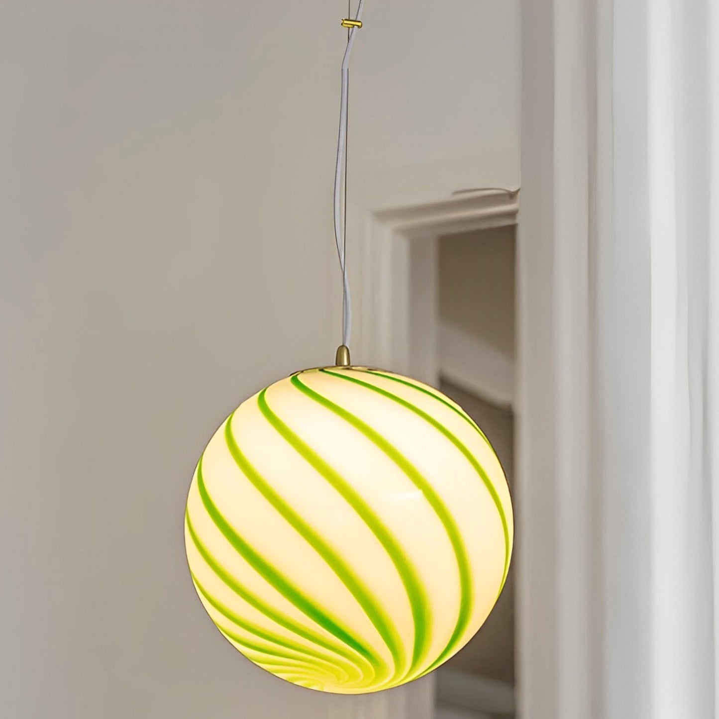 Swirling Glass Globe Pendant Light