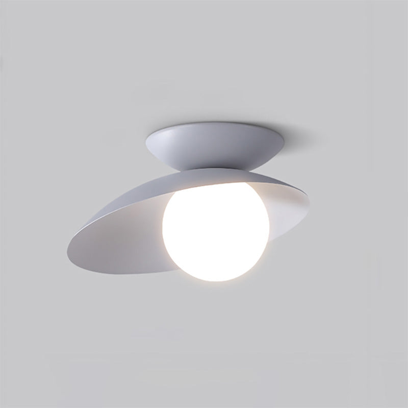 Asymmetrical Frosted Glass Globe Ceiling Light