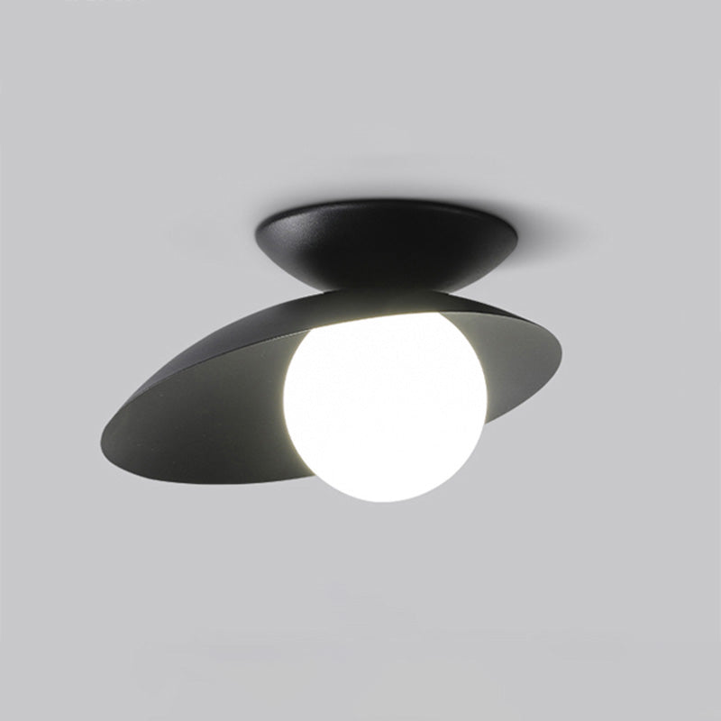 Asymmetrical Frosted Glass Globe Ceiling Light