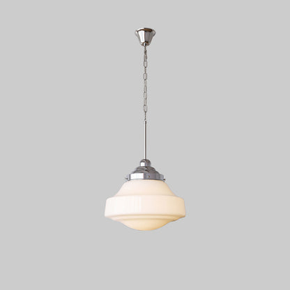 Vintage Opaline Glass Pendant Light