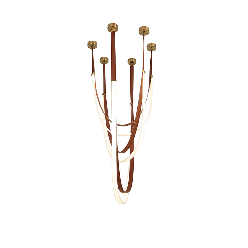 Coffee Ribbon Hanging Chandelier