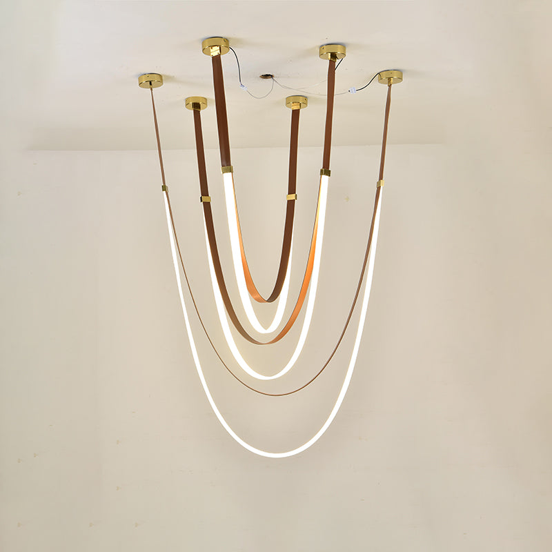 Coffee Ribbon Hanging Chandelier
