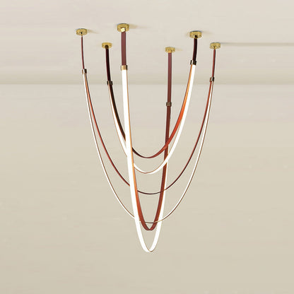 Coffee Ribbon Hanging Chandelier