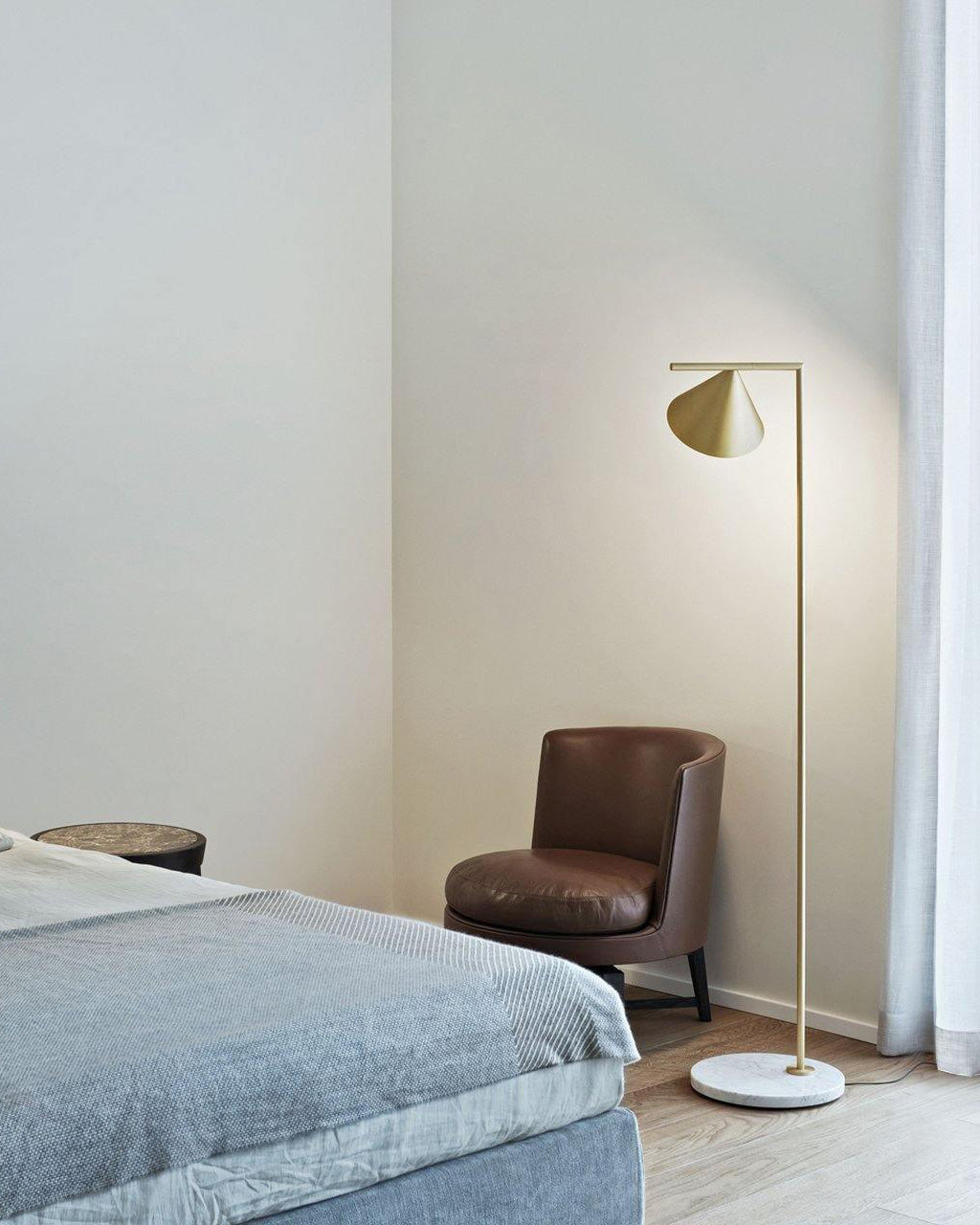 Adjustable Floor Lamp with Conical Shade