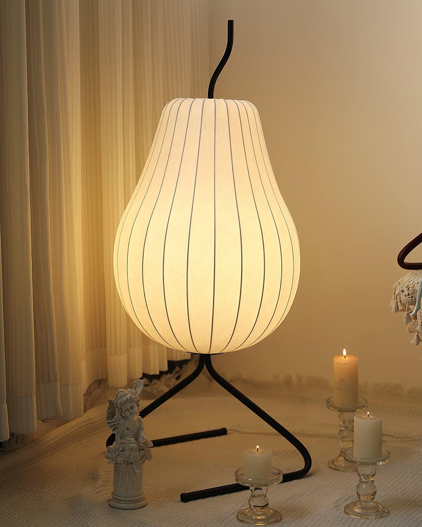 Silk Pear Lantern Floor Lamp