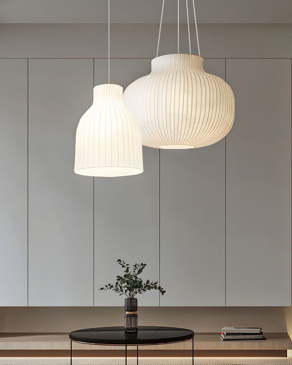 Luna Silk Pendant Light – Japandi Elegance