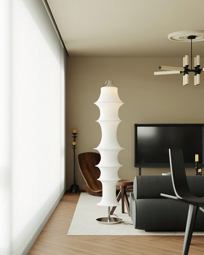 Japandi Silk Column Floor Lamp