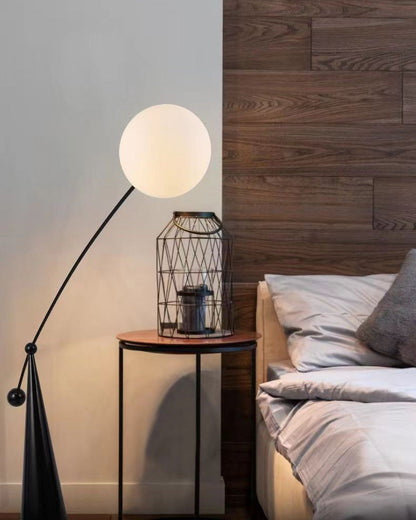 Glass Globe Cantilever Floor Lamp