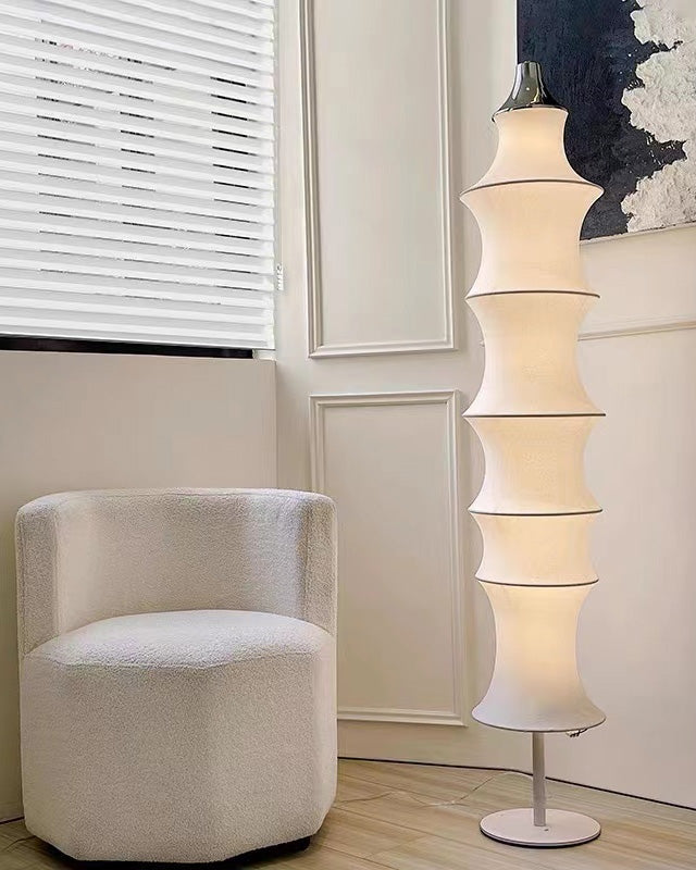 Japandi Silk Column Floor Lamp