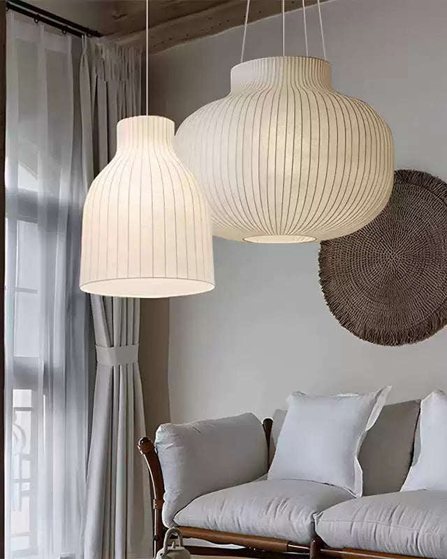 Luna Silk Pendant Light – Japandi Elegance