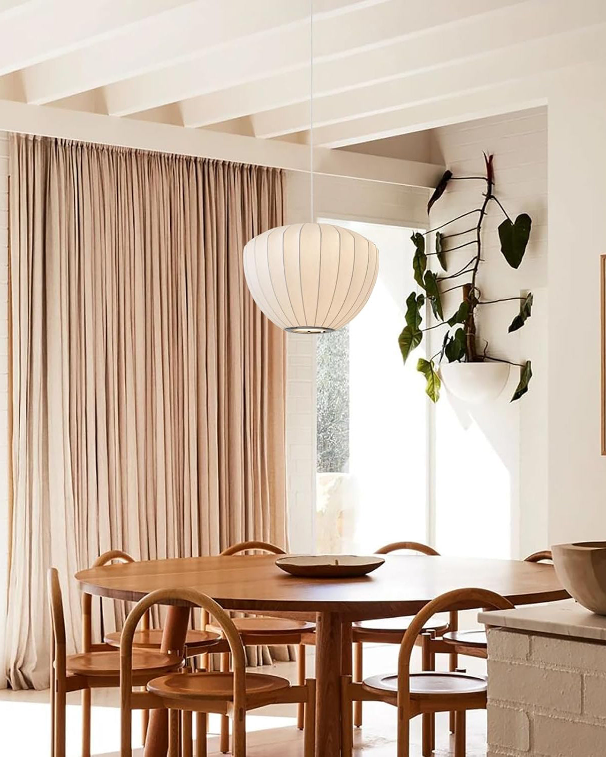 Apple Silk Pendant Light – Japandi Elegance
