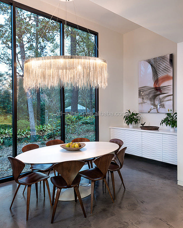 Round Chandelier - Fringed Shine