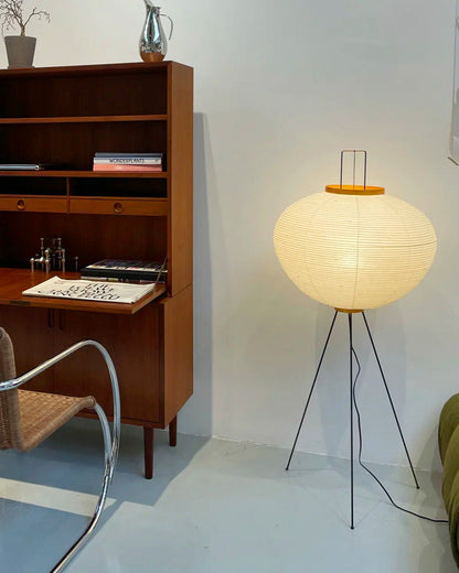 Lantern Fabric Tripod Floor Lamp