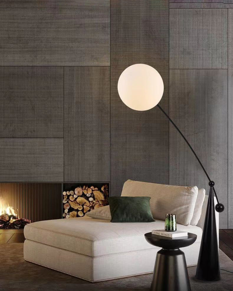 Glass Globe Cantilever Floor Lamp