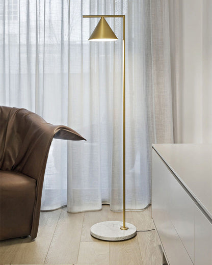 Adjustable Floor Lamp with Conical Shade