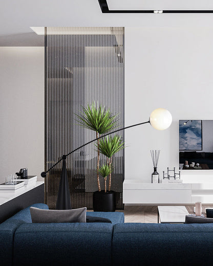 Glass Globe Cantilever Floor Lamp