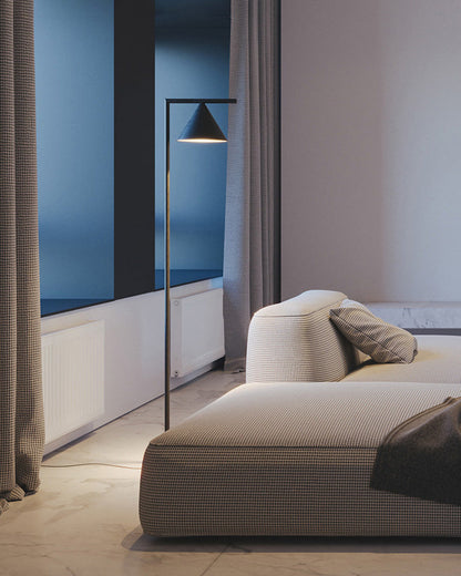Adjustable Floor Lamp with Conical Shade