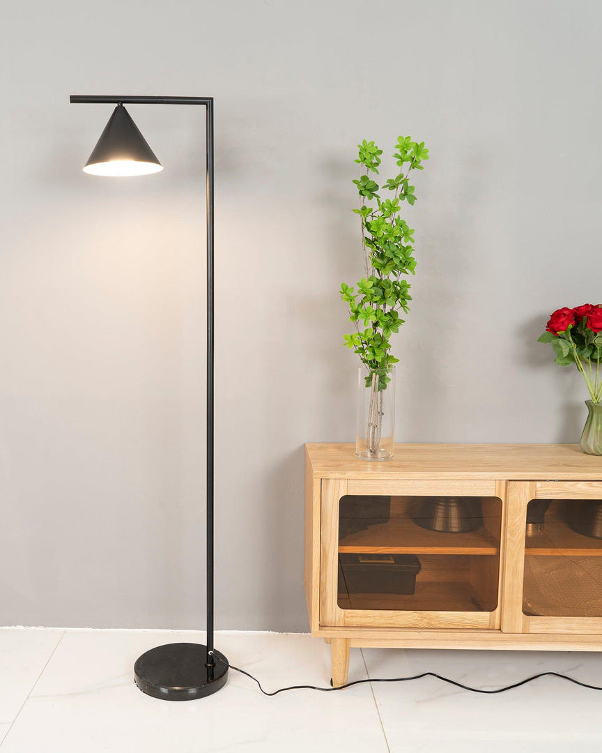 Adjustable Floor Lamp with Conical Shade