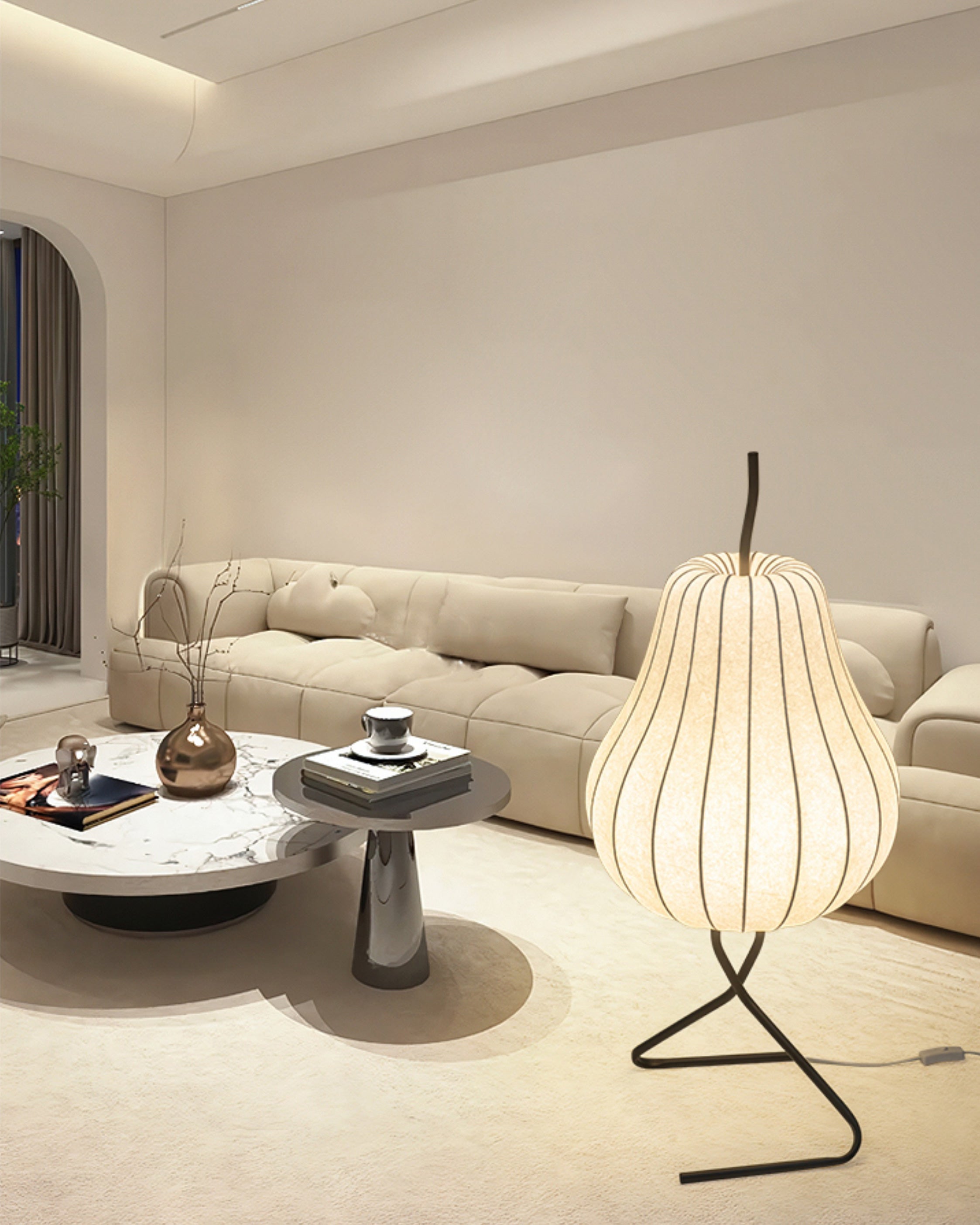 Lampadaire Lanterne Poire en Soie
